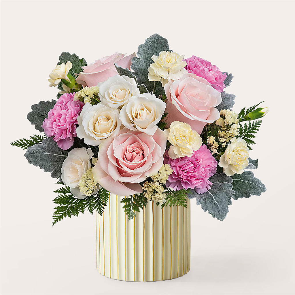 Blissful Moments Bouquet with Ivory Vase – The Stud Florist, Conyers GA