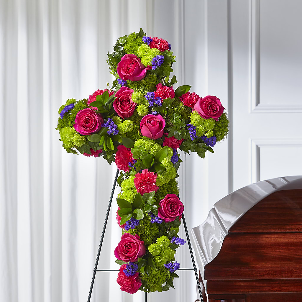 Tribute Rose Floral Cross – The Stud Florist, Conyers GA