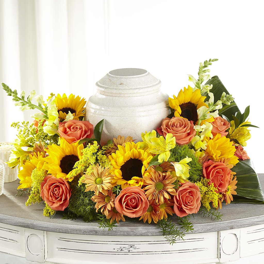 Faithful Sunflower Cremation Adornment – The Stud Florist, Conyers GA