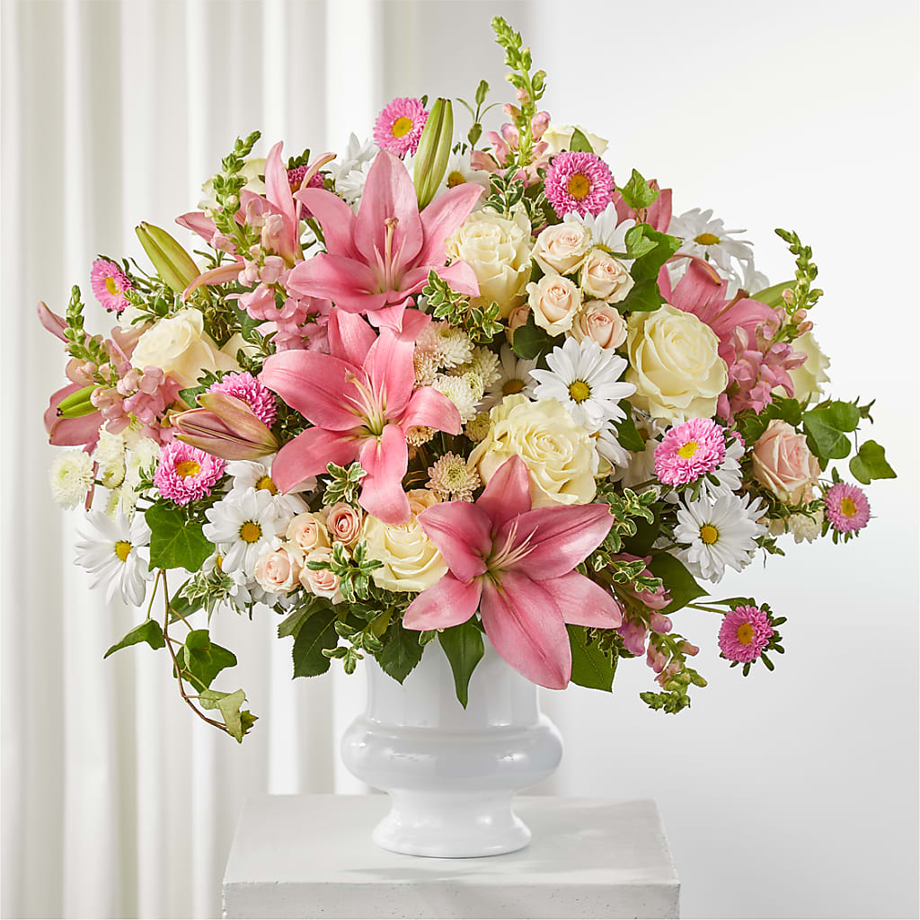 Empathetic Blooms Urn Arrangement – The Stud Florist, Conyers GA