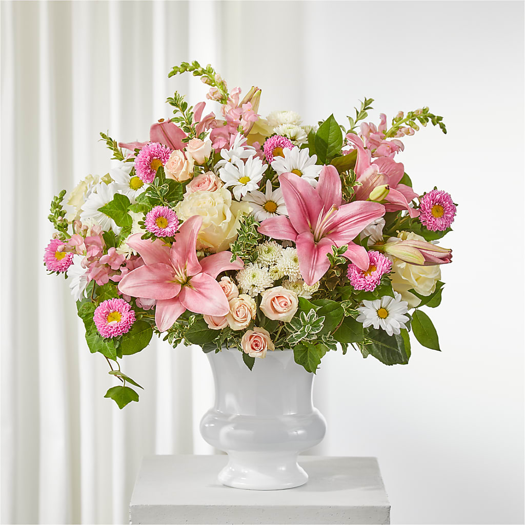 Empathetic Blooms Urn Arrangement – The Stud Florist, Conyers GA