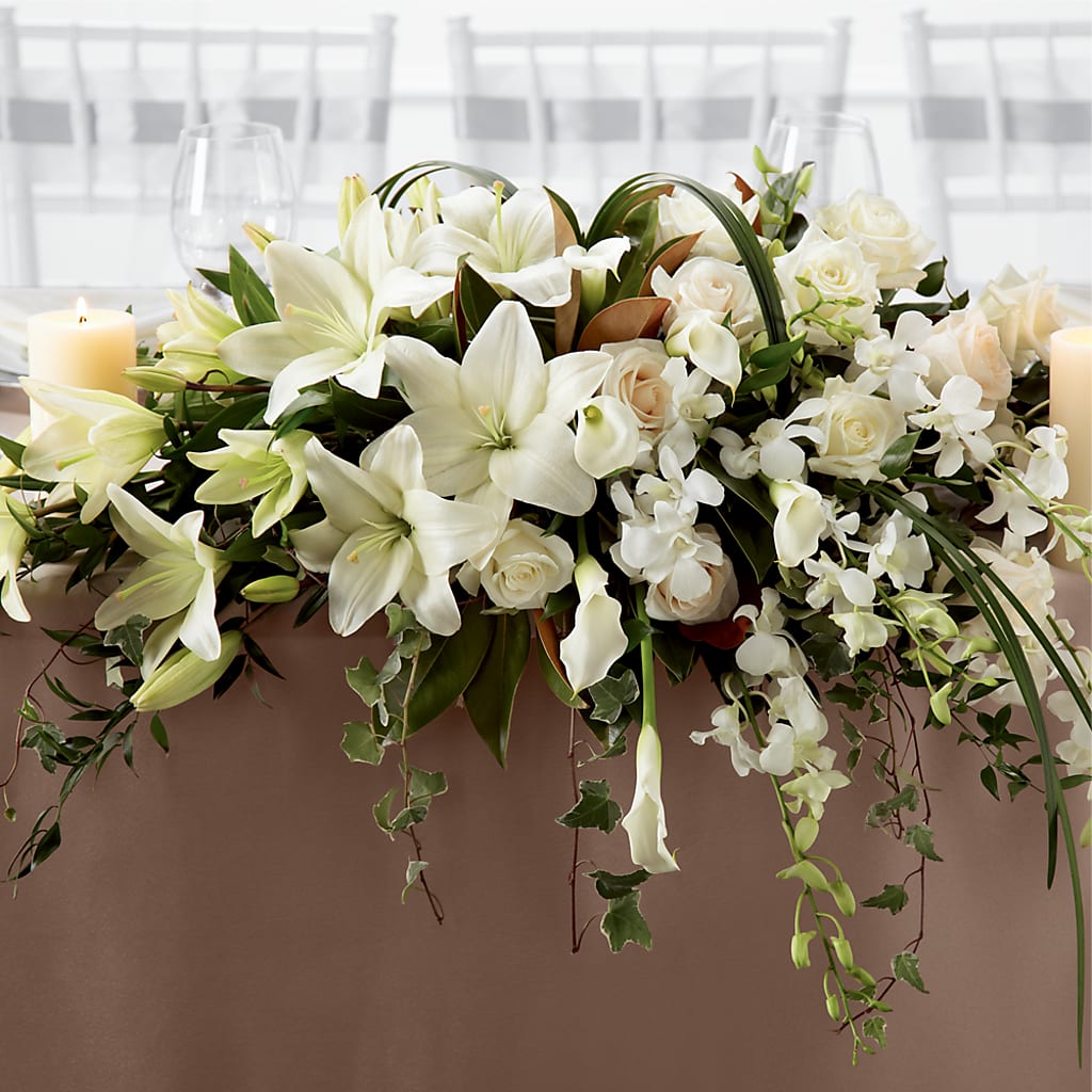 White Linen Arrangement – The Stud Florist, Conyers GA