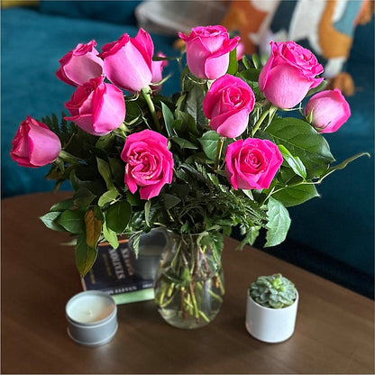 Long Stem Pink Rose Bouquet –  The Stud Florist, Conyers GA