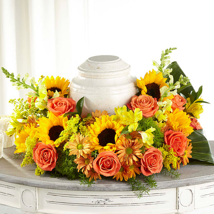 Faithful Sunflower Cremation Adornment –  The Stud Florist, Conyers GA
