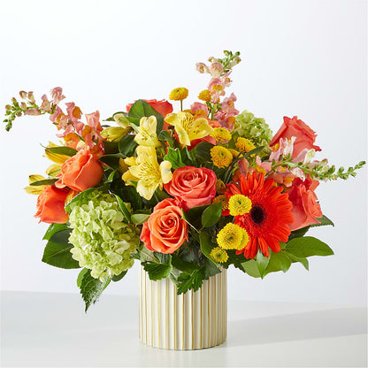 Autumn Sunshine Bouquet with Ivory Vase –  The Stud Florist, Conyers GA
