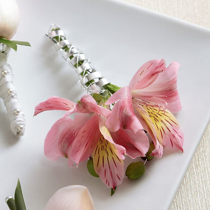 Pink Peruvian Lily Boutonniere –  The Stud Florist, Conyers GA