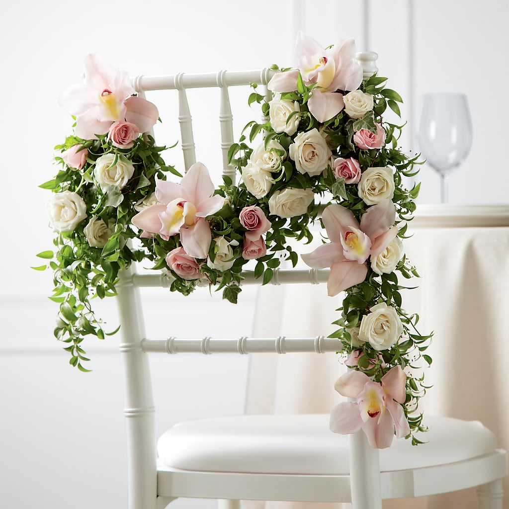 Orchid Rose Chair Décor –  The Stud Florist, Conyers GA